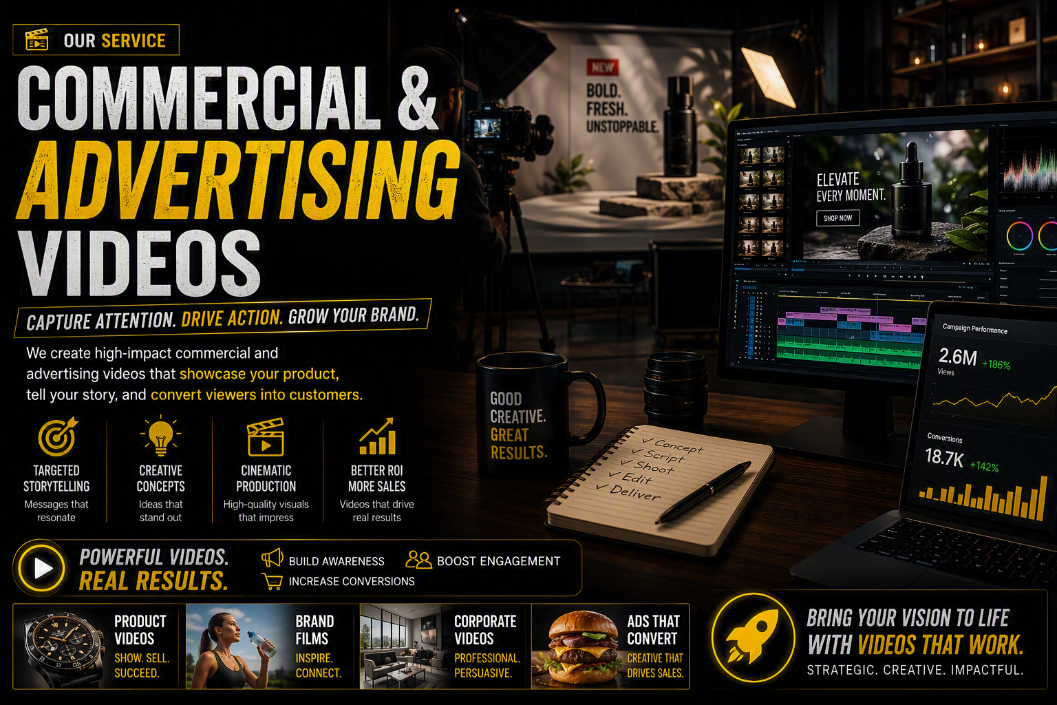 Commercial & Advertising Videos Service